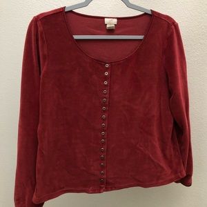 [J. Jill] Maroon button up top